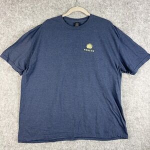 Poncho Outdoors Agave T Shirt Mens XXL 2XL Blue Graphic Print Crew Neck